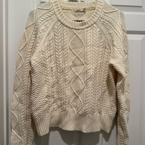 Faherty Cream Cable Knit Sweater